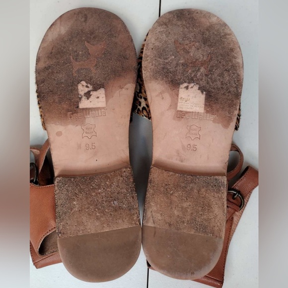 Anthropologie Gee WaWa Boho Calf Hair Leopard Print Gladiator Ankle Sandals - Picture 12 of 16